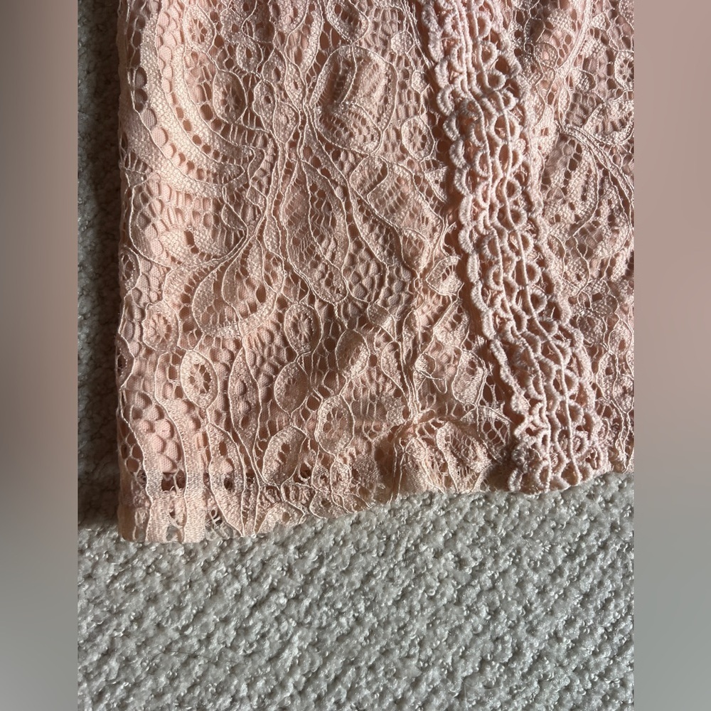 Cable & Gauge Pink Lace Sleeveless Cap Sleeve Blouse Large - Picture 5 of 11